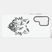 Schwarz-weißer Stammeswolf Samsung Galaxy Hülle (Rückseite (Horizontal))