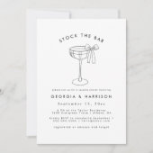 Schwarz-weißer Stock Die Bar-Dusche Einladung (Vorderseite)