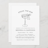 Schwarz-weißer Stock Die Bar-Dusche Einladung (Vorne/Hinten)