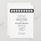 Schwarz-weißer Strand Sand Dollar Probe Abendessen Einladung (Vorne/Hinten)