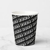 Schwarz-weißer Streifen 2025 Pappbecher (Links)