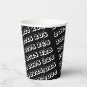 Schwarz-weißer Streifen 2025 Pappbecher (Rechts)