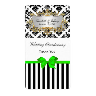Schwarz-weißer Streifen Damask Limones Party Weine