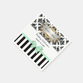 Schwarz-weißer Streifen Damask Minzband Serviette (Ecke)