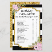 Schwarz-weißer Streifen Geburtstag oder nie Spiel (Vorne/Hinten)