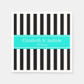 Schwarz-weißer Streifen-helles Serviette (Vorderseite)