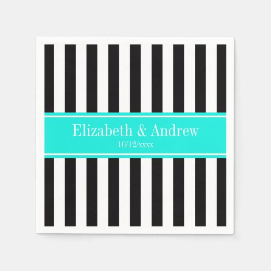 Schwarz-weißer Streifen-helles Serviette (Vorderseite)