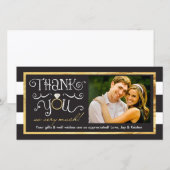 Schwarz-weißer Streifen Hochzeitsring Dankeschön K Dankeskarte (Vorne/Hinten)