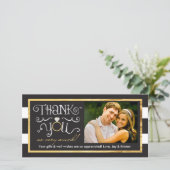 Schwarz-weißer Streifen Hochzeitsring Dankeschön K Dankeskarte (Stehend Vorderseite)