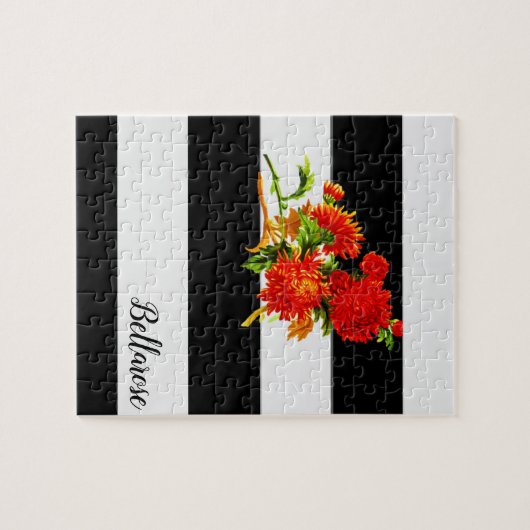 Schwarz-weißer Streifen Jigsaw Puzzle Daisy (Horizontal)