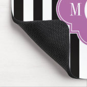 Schwarz-weißer Streifen Orchid Quatrefolie 3 Monog Mousepad (Ecke)