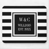 Schwarz-weißer Streifen Personalisiert Mousepad (Vorne)
