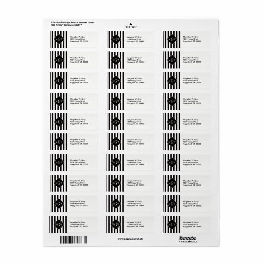 Schwarz-weißer Streifen, schwarze Quatrefolie 3 Mo (Vorne)