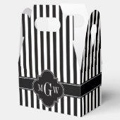 Schwarz-weißer Streifen, schwarze Quatrefolie 3 Mo Geschenkschachtel (Geöffnet)