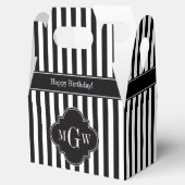 Schwarz-weißer Streifen, schwarze Quatrefolie 3 Mo Geschenkschachtel (Geöffnet)