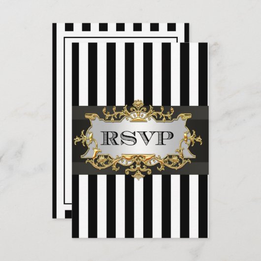 Schwarz-weißer Streifen UAWG 1 RSVP Karte (Vorne/Hinten)