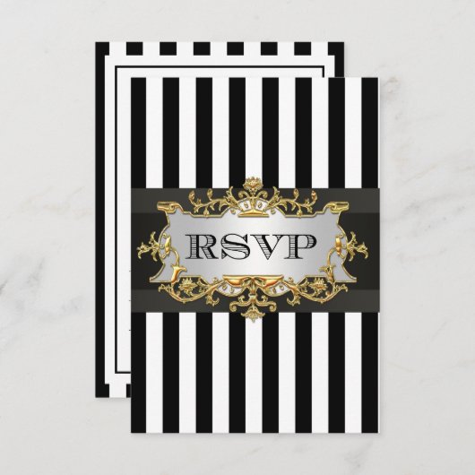 Schwarz-weißer Streifen UAWG 2 RSVP Karte (Vorne/Hinten)