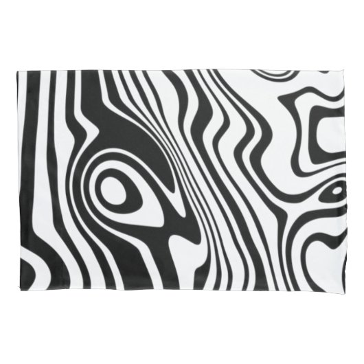 Schwarz-weißer Streifenpilz Kissenbezug (Vorderseite)