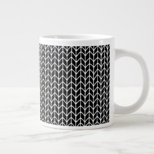 SCHWARZ-WEISSER STRICK Big White Tasse