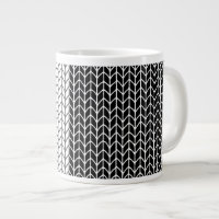 SCHWARZ & WEISSER STRICK Große weiße Tasse