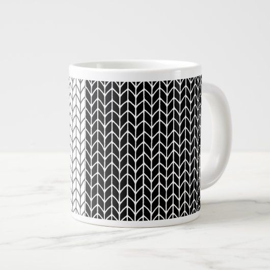 SCHWARZ & WEISSER STRICK Große weiße Tasse (Vorderseite Rechts)