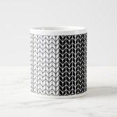 SCHWARZ & WEISSER STRICK Große weiße Tasse (Vorderseite)
