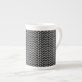 SCHWARZ-WEISSER STRICK Knochenerkrankung Tasse der (Vorderseite Rechts)
