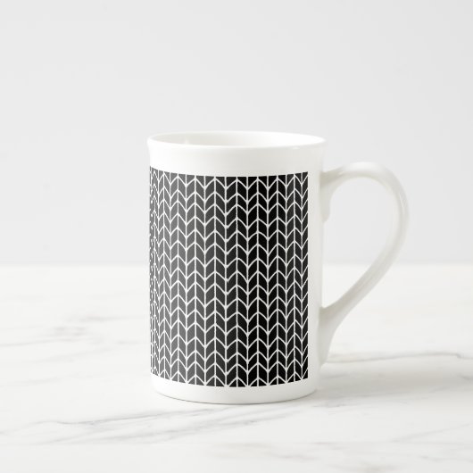 SCHWARZ-WEISSER STRICK Knochenerkrankung Tasse der (Rechts)