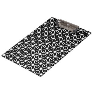 Schwarz-weißer, stylischer Polka mit schwarzem Hin Klemmbrett