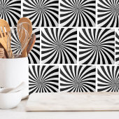 Schwarz-weißer Swirbel der optischen Illusion Fliese