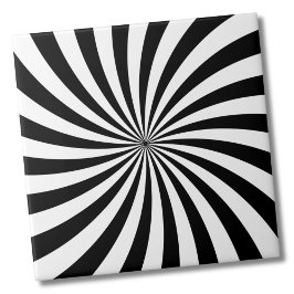 Schwarz-weißer Swirbel der optischen Illusion Fliese