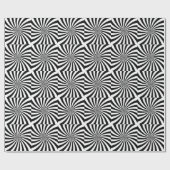 Schwarz-weißer Swirbel der optischen Illusion Geschenkpapier (Flach)