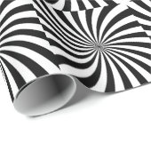 Schwarz-weißer Swirbel der optischen Illusion Geschenkpapier (Rolleneckpunkt)
