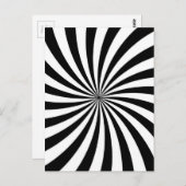 Schwarz-weißer Swirbel der optischen Illusion Postkarte (Vorne/Hinten)