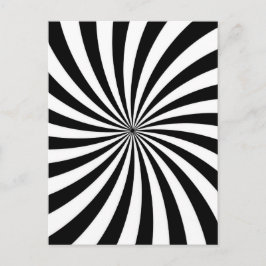 Schwarz-weißer Swirbel der optischen Illusion Postkarte