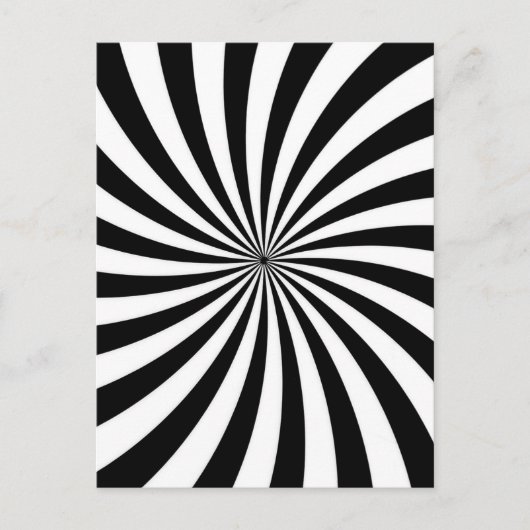 Schwarz-weißer Swirbel der optischen Illusion Postkarte (Vorderseite)