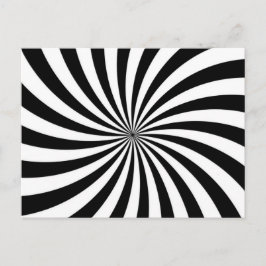 Schwarz-weißer Swirbel der optischen Illusion Postkarte