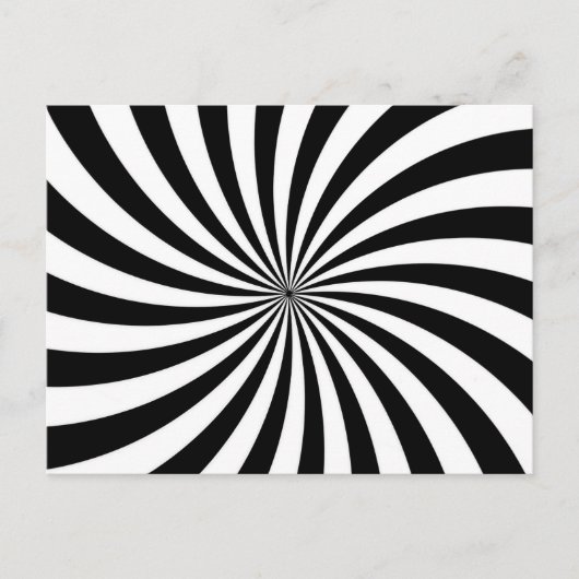 Schwarz-weißer Swirbel der optischen Illusion Postkarte (Vorderseite)