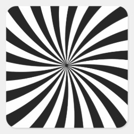 Schwarz-weißer Swirbel der optischen Illusion Quadratischer Aufkleber