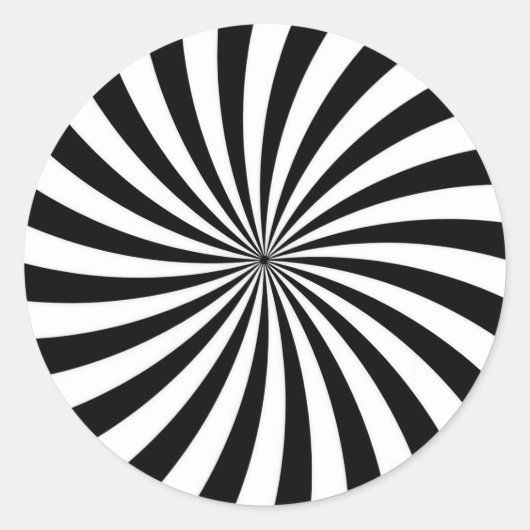 Schwarz-weißer Swirbel der optischen Illusion Runder Aufkleber (Vorderseite)