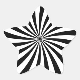 Schwarz-weißer Swirbel der optischen Illusion Stern-Aufkleber