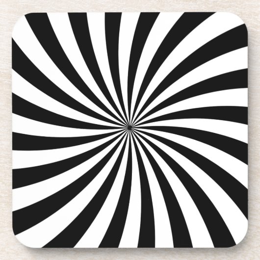 Schwarz-weißer Swirbel der optischen Illusion Untersetzer (Vorderseite)