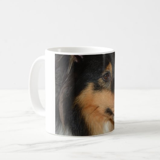 Schwarz-weißer tan Kopf shet SHP Kaffeetasse (Vorderseite Links)