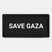 Schwarz-weißer Text aus Gaza auf Minimalismus gere Banner (Horizontal)