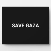 Schwarz-weißer Text aus Gaza auf Minimalismus gere Fotoplatte (Vorderseite)