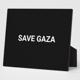 Schwarz-weißer Text aus Gaza auf Minimalismus gere Fotoplatte