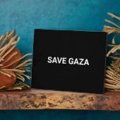Schwarz-weißer Text aus Gaza auf Minimalismus gere Fotoplatte (Seite)