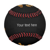 Schwarz-weißer Text des Firmenlogos Baseball (Rückseite)