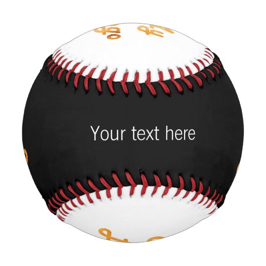 Schwarz-weißer Text des Firmenlogos Baseball (Rückseite)