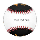 Schwarz-weißer Text des Firmenlogos Baseball (Vorderseite)